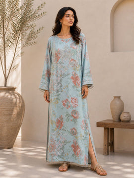 Arabic Lawn Light Blue Kaftan