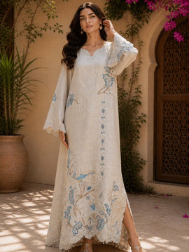 Tussel Silk Embroidered Kaftan Style Gown