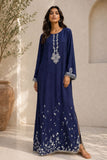 Tussel Silk Navy Blue Kaftan