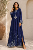 Tussel Silk Navy Blue Kaftan