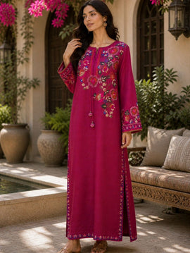 Tussel Silk Magenta  Kaftan